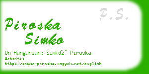 piroska simko business card